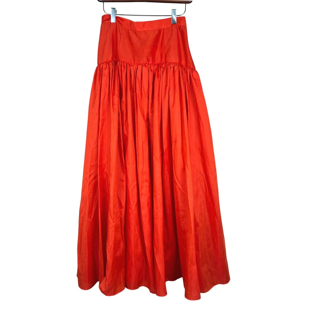 Anthropologie Hutch Maxi Skirt Sz S Taffeta Drop Waist Formal Floor Length Party